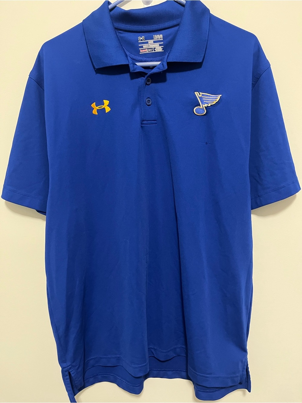 St. Louis Blues Under Armour Men’s Royal Blue Polo with Yellow Logos
